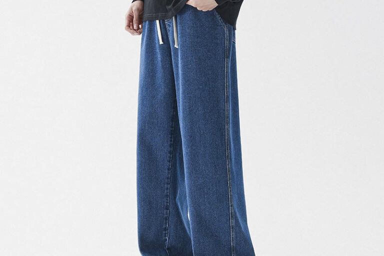 High-quality autumn loose straight men jeans factory style