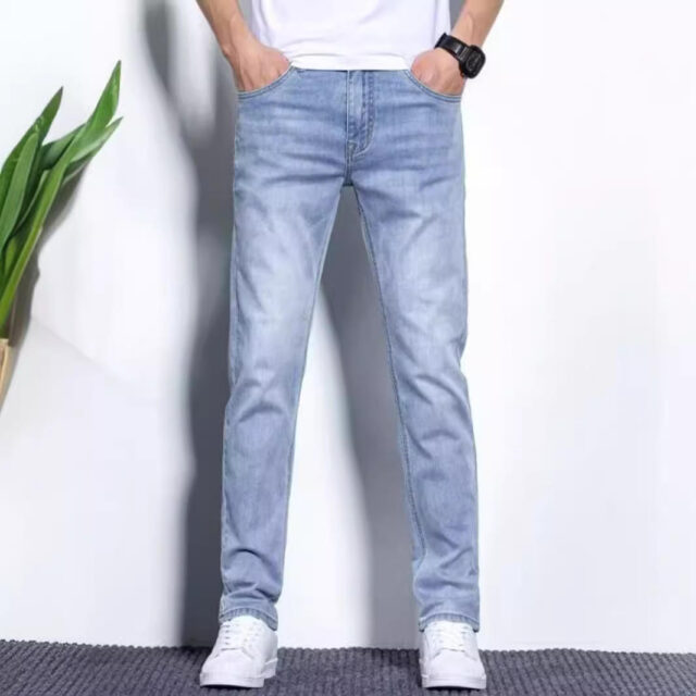 Summer slim casual men jeans lightweight wholesale denim