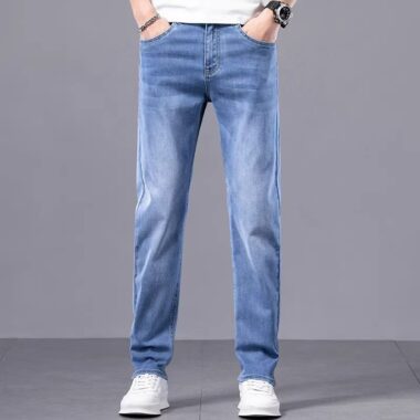 Summer slim casual men jeans lightweight wholesale denim