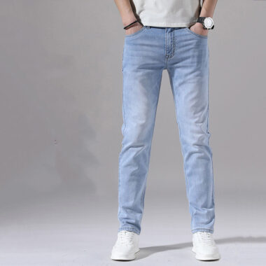 Summer slim casual men jeans lightweight wholesale denim