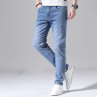 Summer slim casual men jeans lightweight wholesale denim