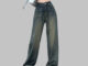 Vintage loose fit custom women jeans in casual style