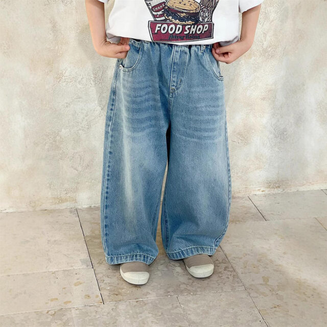 Wide-leg children jeans casual fashion denim