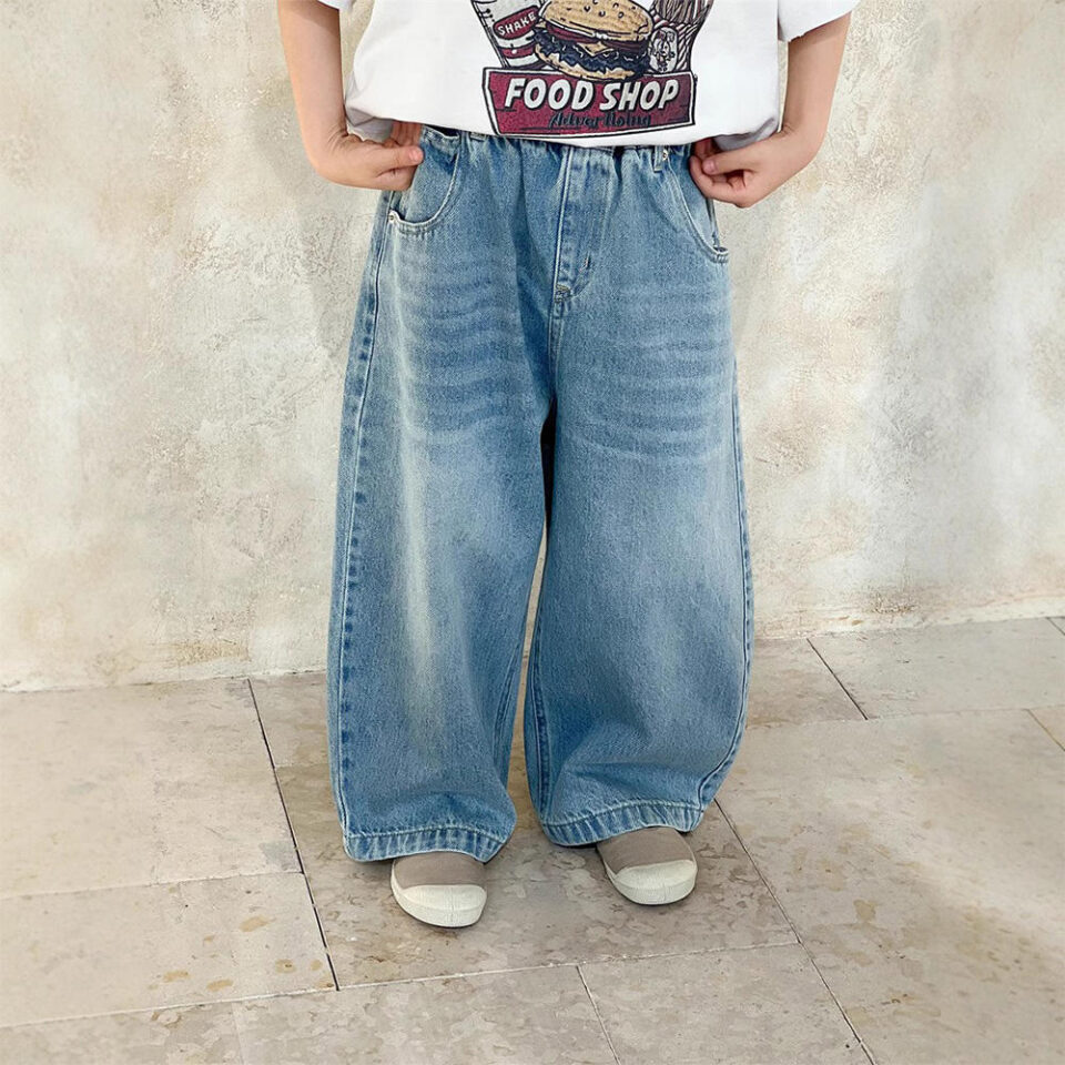 Wide-leg children jeans casual fashion denim