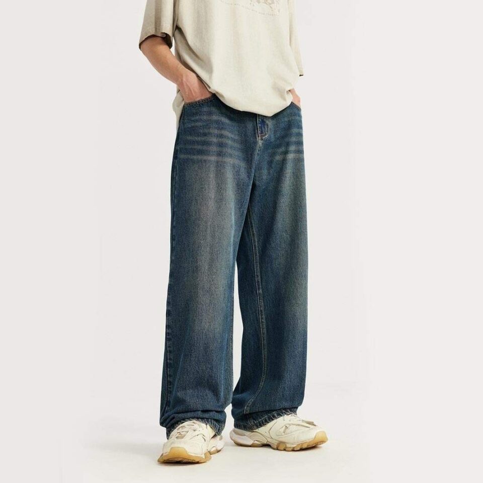 Premium loose vintage men jeans denim style