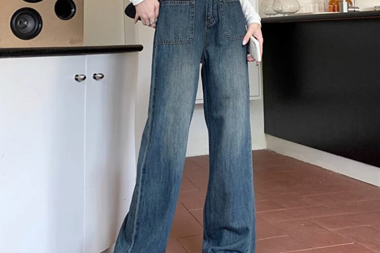 High waist wide leg women jeans from denim supplier