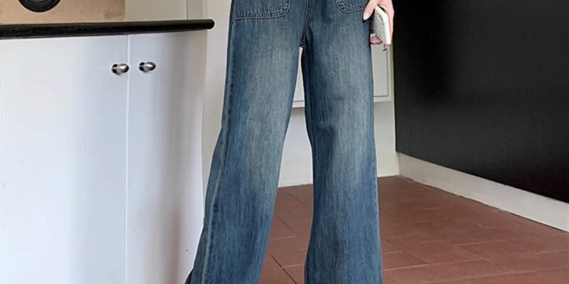 High waist wide leg women jeans from denim supplier