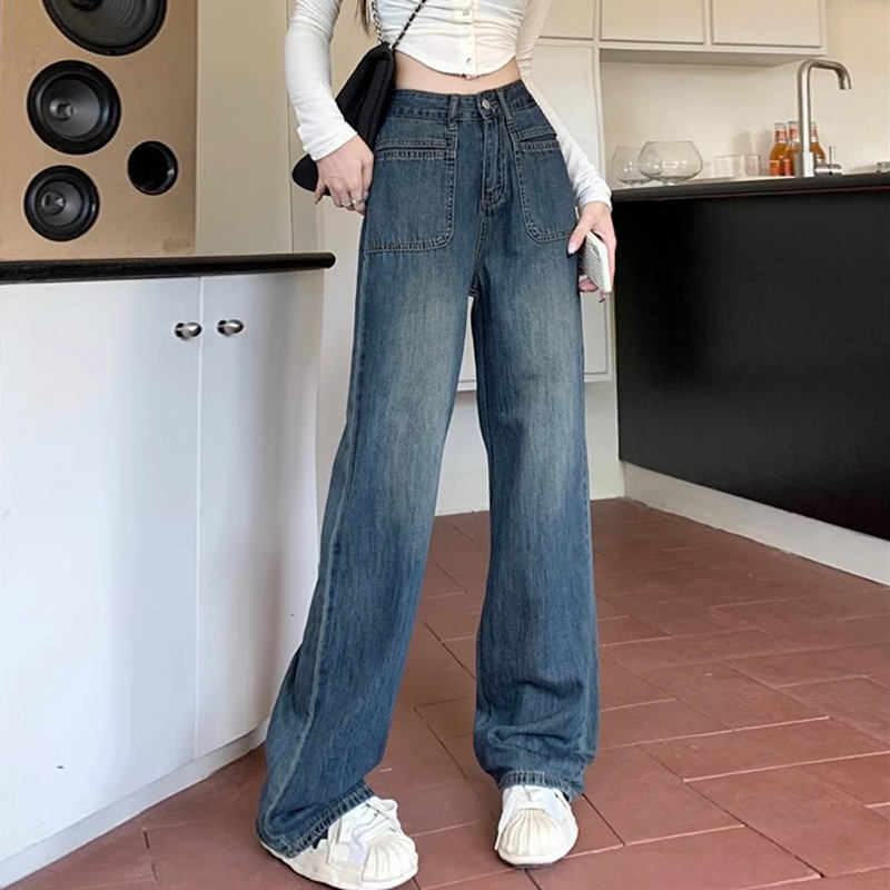 High waist wide leg women jeans from denim supplier
