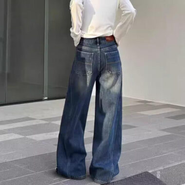 Vintage retro women jeans with casual loose fit design