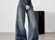 Vintage retro women jeans with casual loose fit design