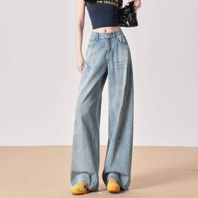 Vintage high waist women jeans from trusted factory