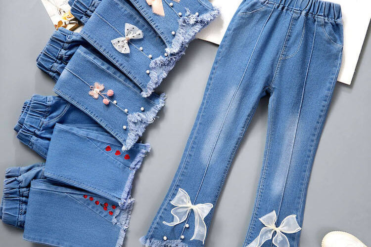 Stylish flared Children Jeans for spring and autumn