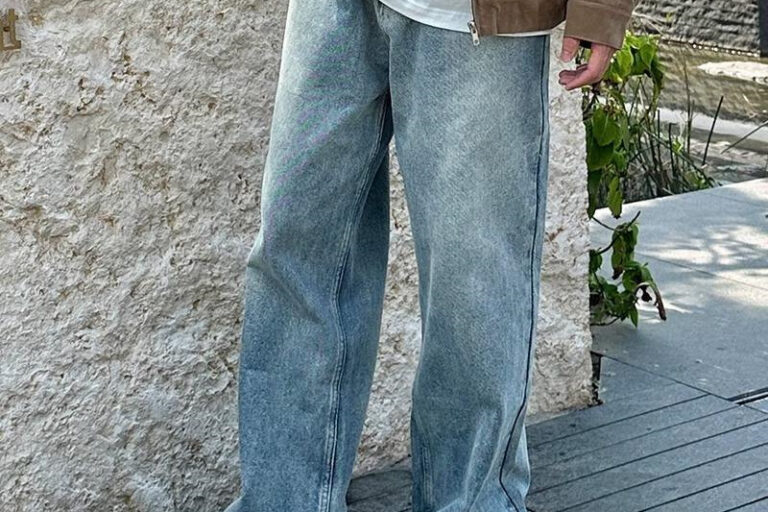 Vintage high-quality men jeans classic denim style