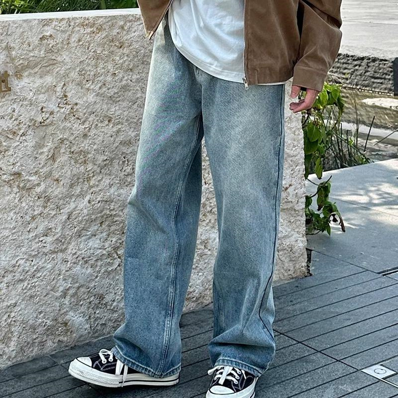 Vintage high-quality men jeans classic denim style