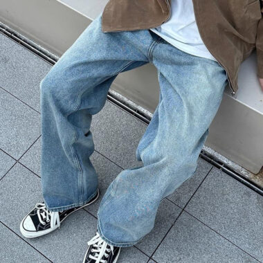 Vintage high-quality men jeans classic denim style