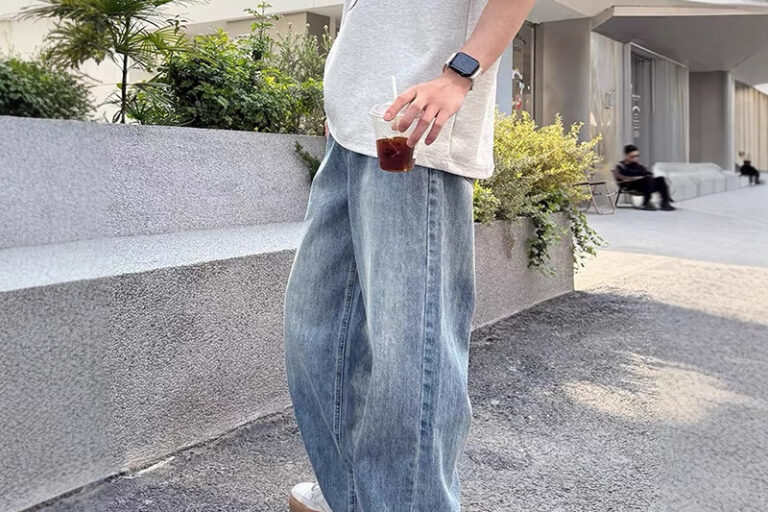 Vintage high-quality men jeans classic denim style