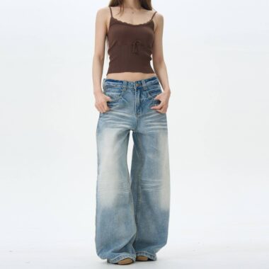 Loose fit fashion women jeans for wholesale and retail