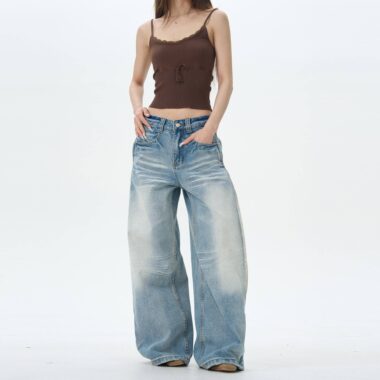 Loose fit fashion women jeans for wholesale and retail