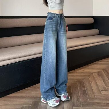 Autumn vintage slim loose high-waist women jeans