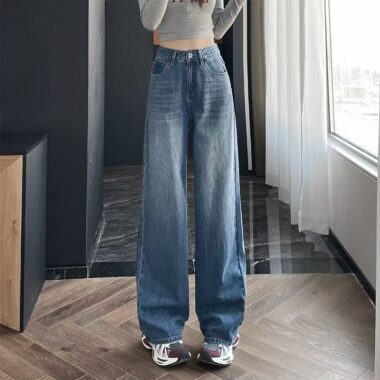 Autumn vintage slim loose high-waist women jeans