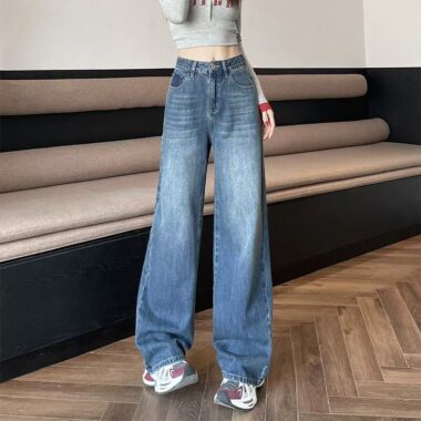 Autumn vintage slim loose high-waist women jeans
