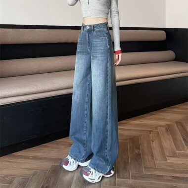 Autumn vintage slim loose high-waist women jeans