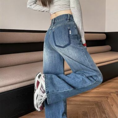 Autumn vintage slim loose high-waist women jeans