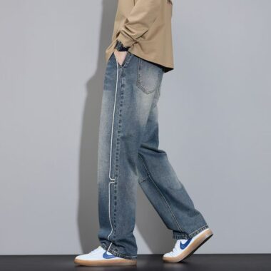 Autumn winter loose vintage straight men jeans