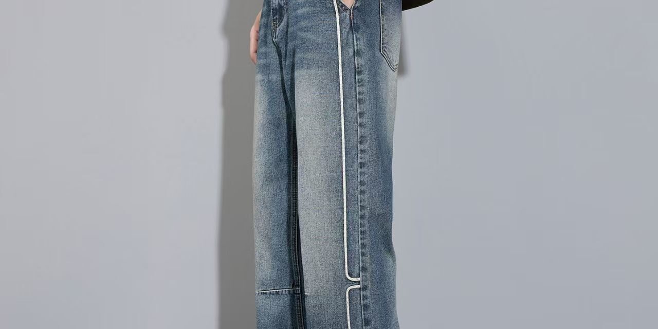 Autumn winter loose vintage straight men jeans