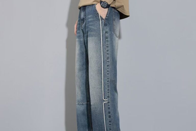 Autumn winter loose vintage straight men jeans