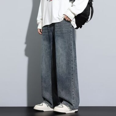 Autumn winter vintage straight casual men jeans