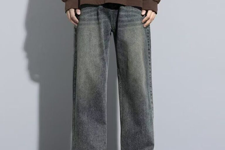 Autumn winter vintage straight casual men jeans