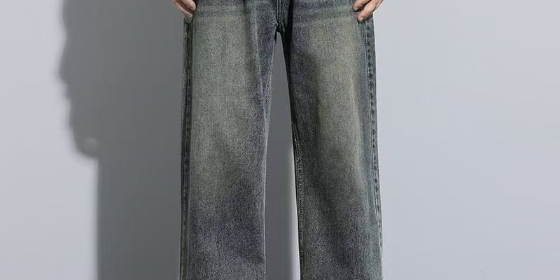 Autumn winter vintage straight casual men jeans