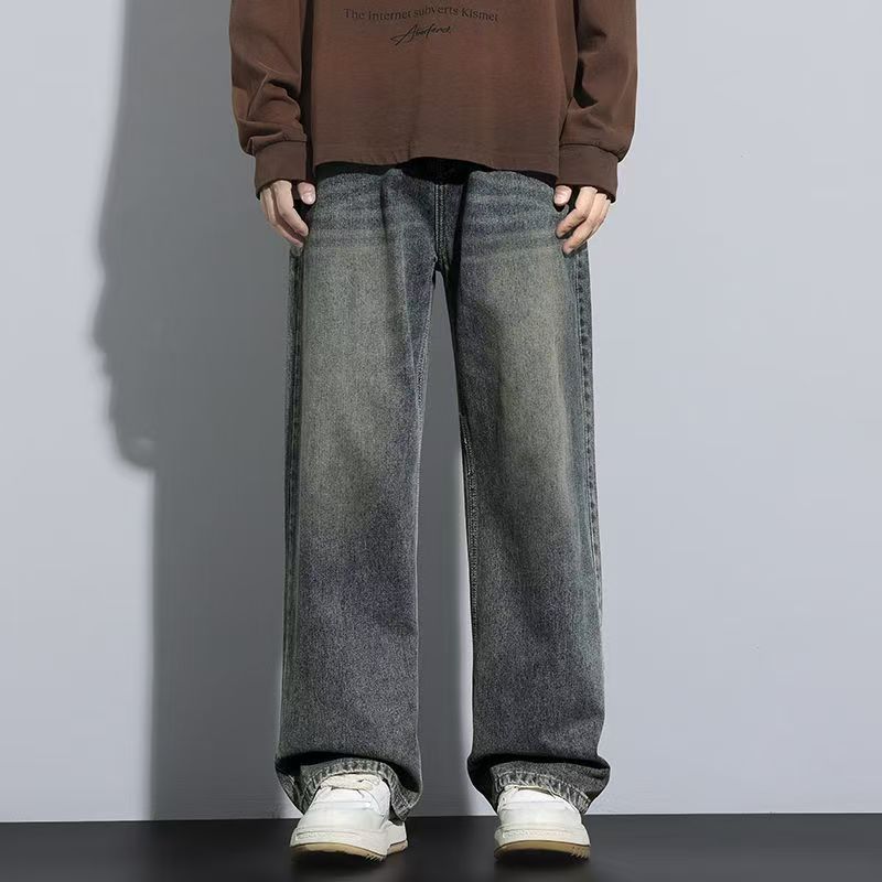 Autumn winter vintage straight casual men jeans