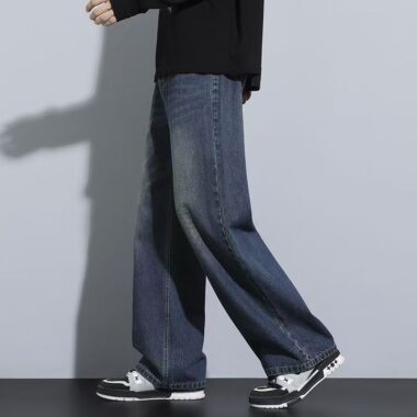 Autumn winter vintage straight casual men jeans