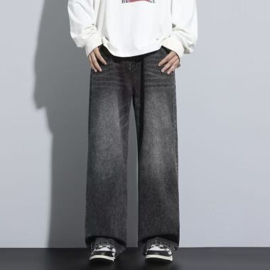 Autumn winter vintage straight casual men jeans