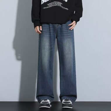 Autumn winter vintage straight casual men jeans