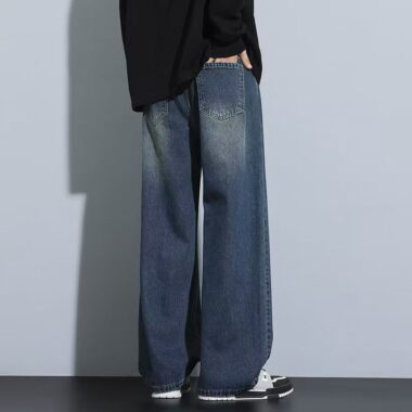 Autumn winter vintage straight casual men jeans