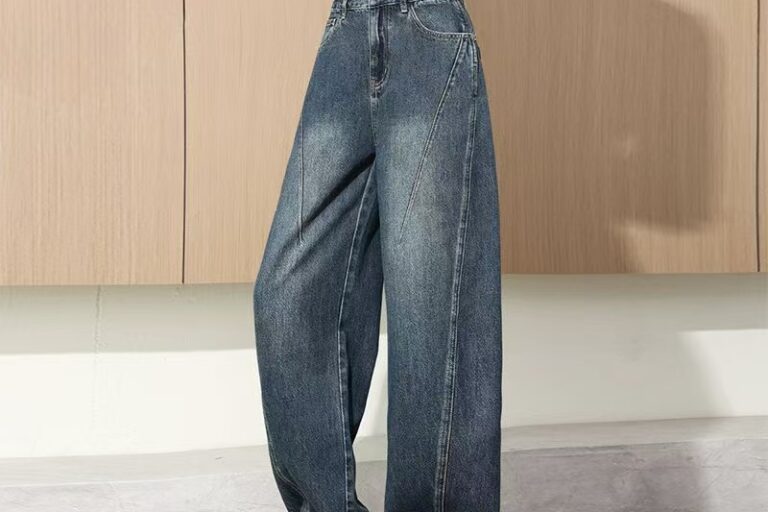 High-waist vintage wide-leg loose women jeans