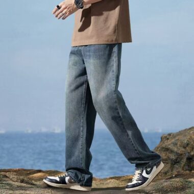 Loose straight American vintage casual men jeans