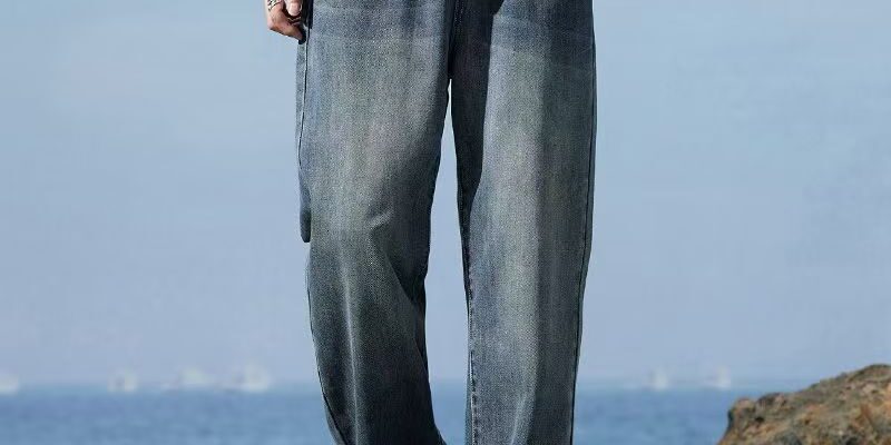 Loose straight American vintage casual men jeans