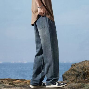 Loose straight American vintage casual men jeans