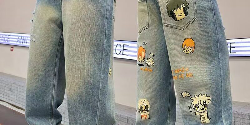 Loose cartoon boys children jeans for spring and autumn