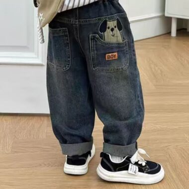 Loose casual boys children jeans for spring and autumn