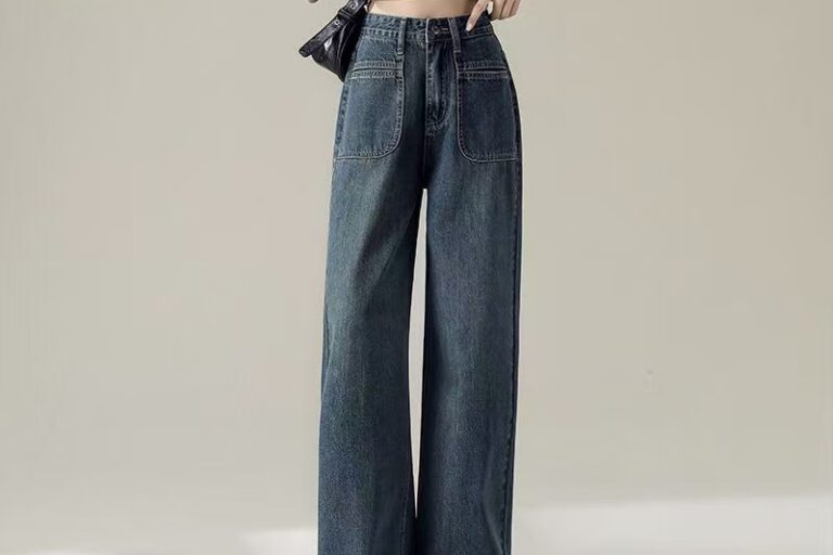 Loose high-waist straight women jeans for spring and autumn