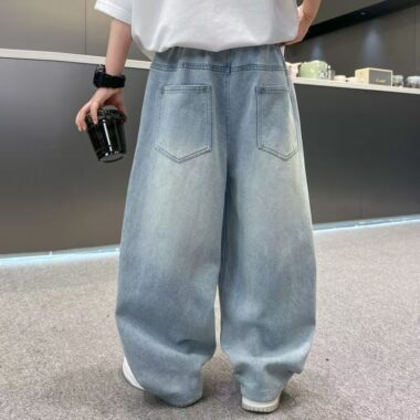 Loose straight-leg boys children jeans for spring and autumn