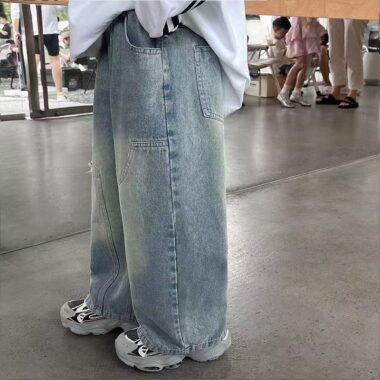 Straight-leg boys children jeans for spring and autumn