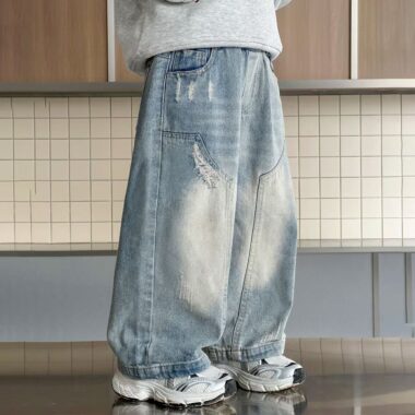 Straight-leg boys children jeans for spring and autumn