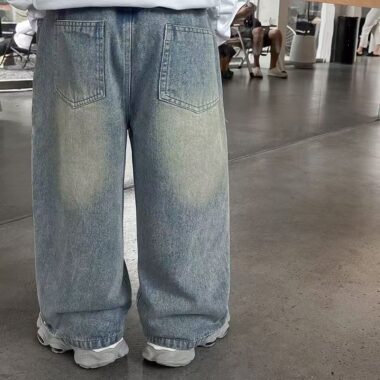 Straight-leg boys children jeans for spring and autumn