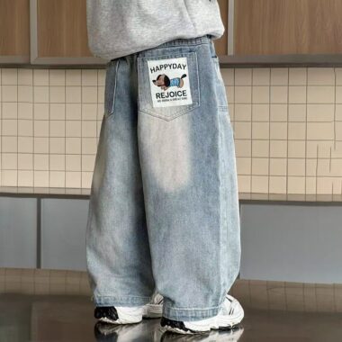 Straight-leg boys children jeans for spring and autumn